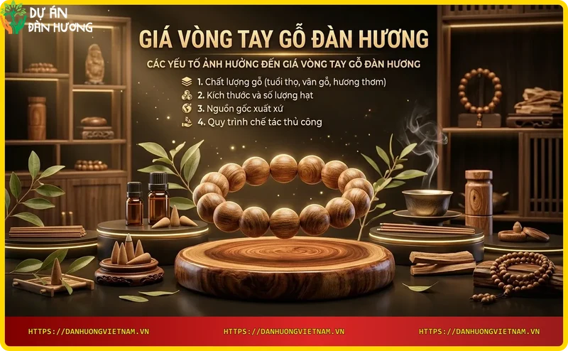 So sánh các loại vòng tay gỗ đàn hương khác nhau về kích thước và màu sắc