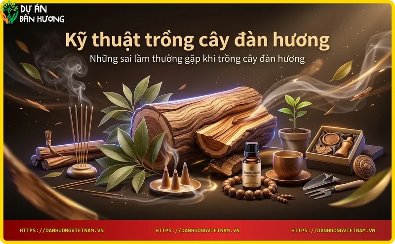 So sánh cây đàn hương bị bệnh và cây khỏe mạnh, mật độ trồng sai và đúng