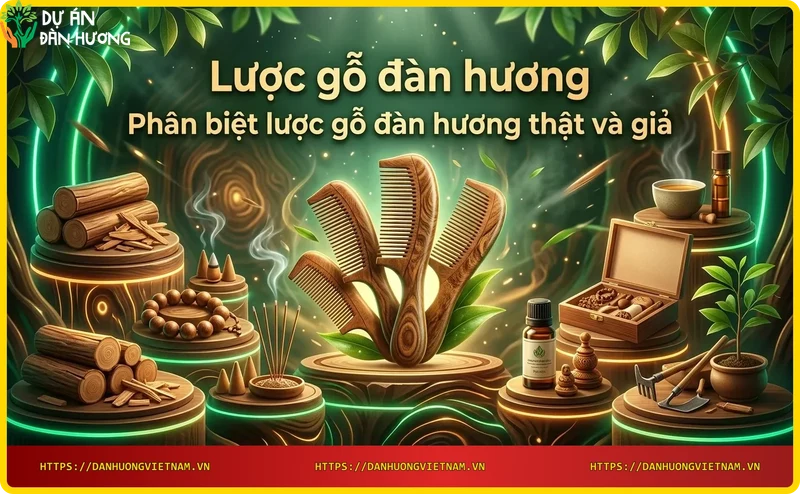 So sánh lược gỗ đàn hương thật và giả - nhận biết vân gỗ và độ bóng