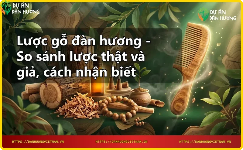 So sánh lược gỗ đàn hương thật và giả - nhận biết vân gỗ và độ bóng