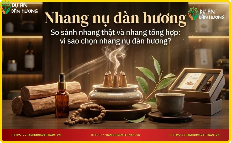So sánh nhang nụ đàn hương thiên nhiên và nhang tổng hợp