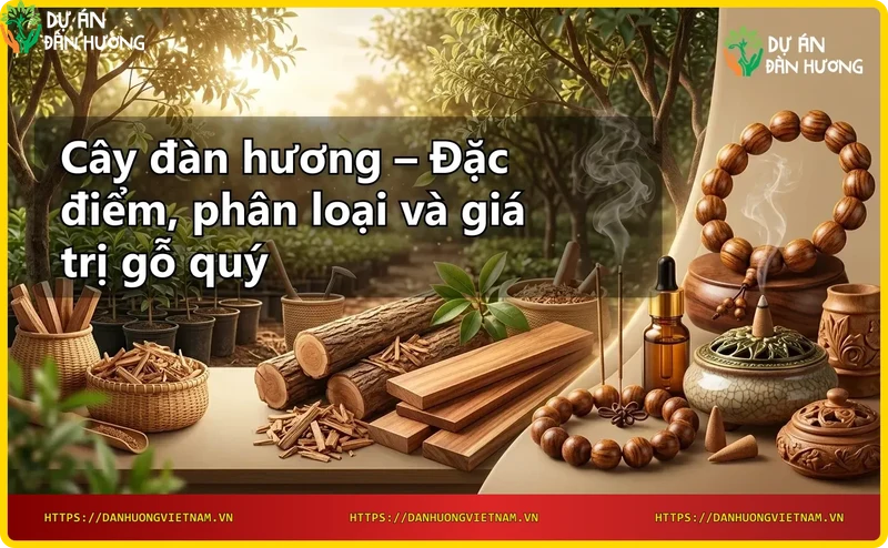Thân cây đàn hương với nhựa vàng và vân gỗ sần sùi