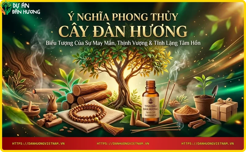 Thân cây đàn hương với vân gỗ đẹp và khói hương nhẹ