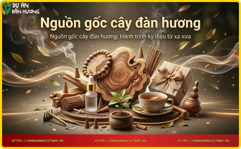 Thương nhân cổ đại vận chuyển gỗ đàn hương trên sông trong rừng nhiệt đới