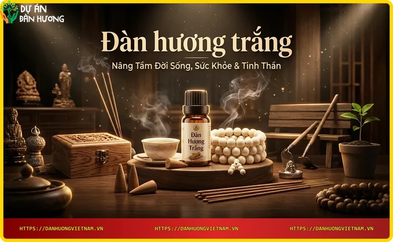 Tinh dầu đàn hương trắng và nhang trong không gian thư giãn cao cấp