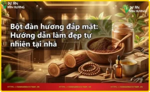 Trộn bột đàn hương với nước để đắp mặt