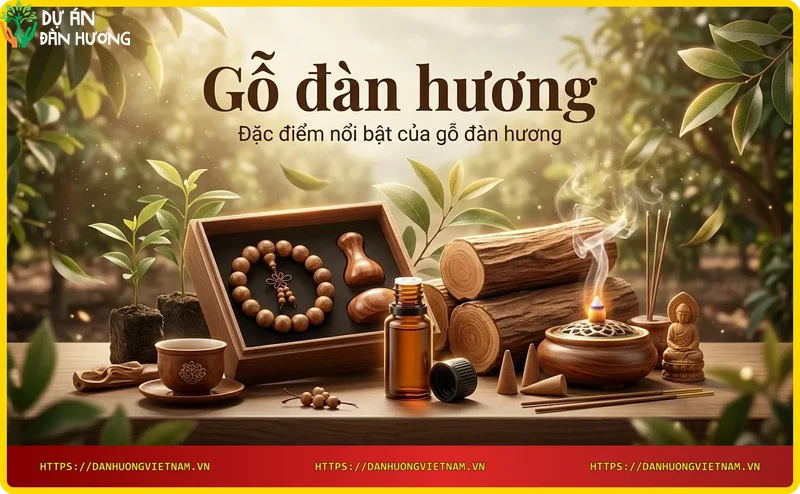 Vân gỗ đàn hương đẹp tự nhiên, màu vàng nâu sang trọng