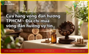 Vòng đàn hương gỗ tự nhiên với hạt tròn đều và vân gỗ đẹp
