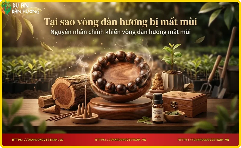 Vòng đàn hương tiếp xúc với nước và hóa chất, nguyên nhân khiến mất mùi