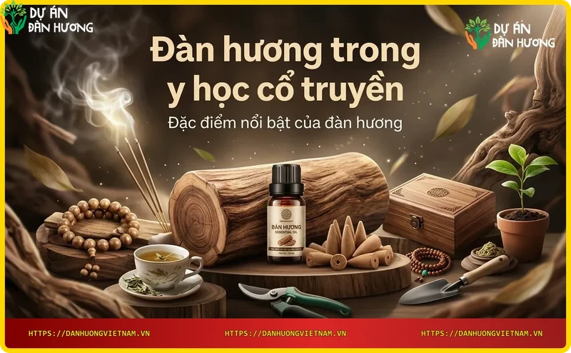 Vụn gỗ đàn hương và tinh dầu đàn hương – thể hiện các dạng sử dụng