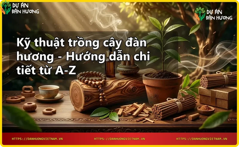 Vườn ươm cây đàn hương con trong bầu đất, dụng cụ trồng cây
