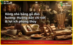 Xông nhà bằng gỗ đàn hương với lư hương truyền thống
